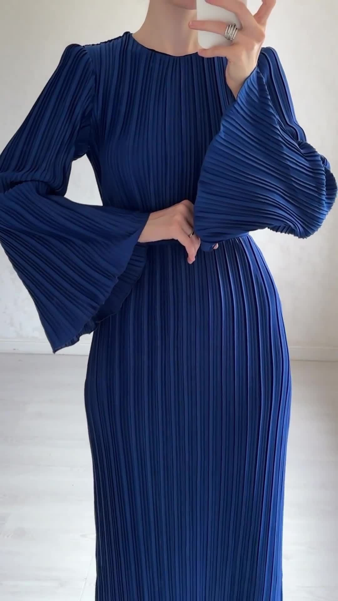 Blue O-Neck Dresses For Women