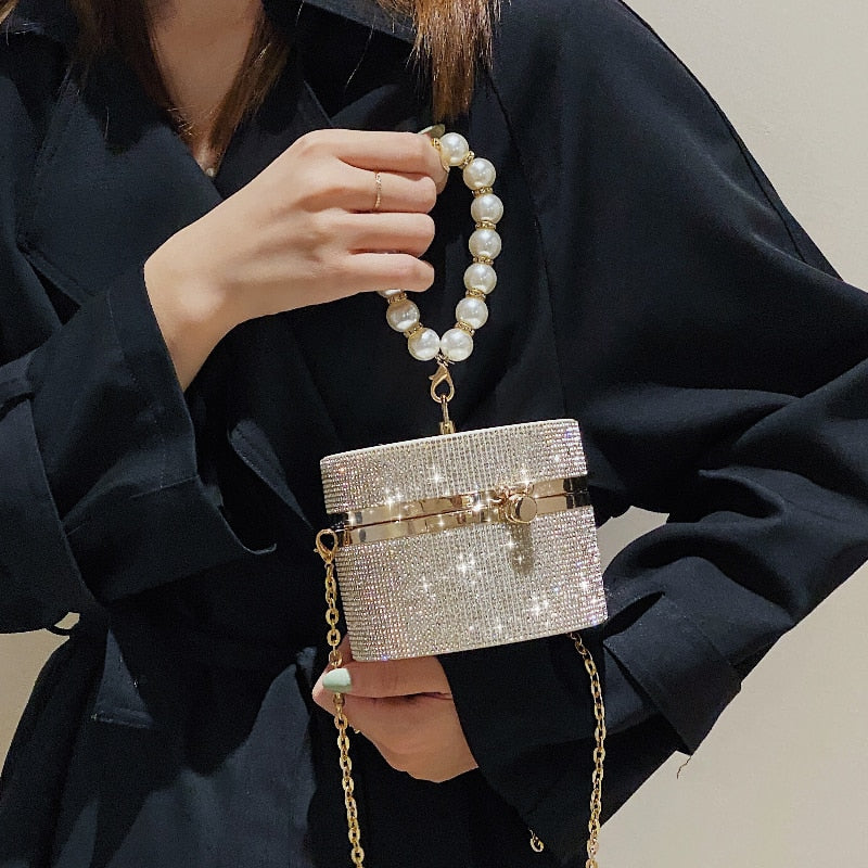 Diamond Acrylic Round Party Clutch Bag