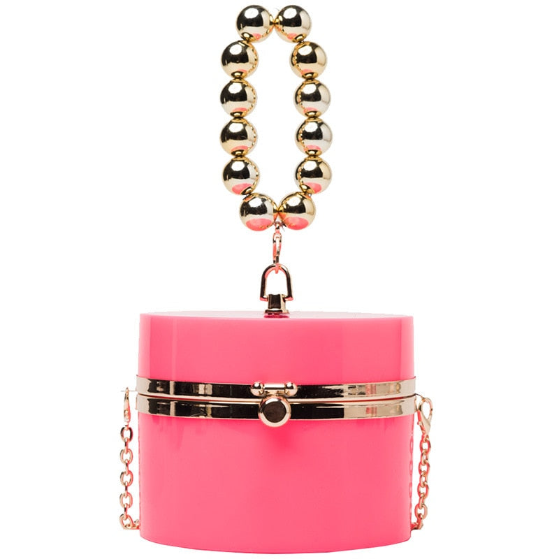 Diamond Acrylic Round Party Clutch Bag