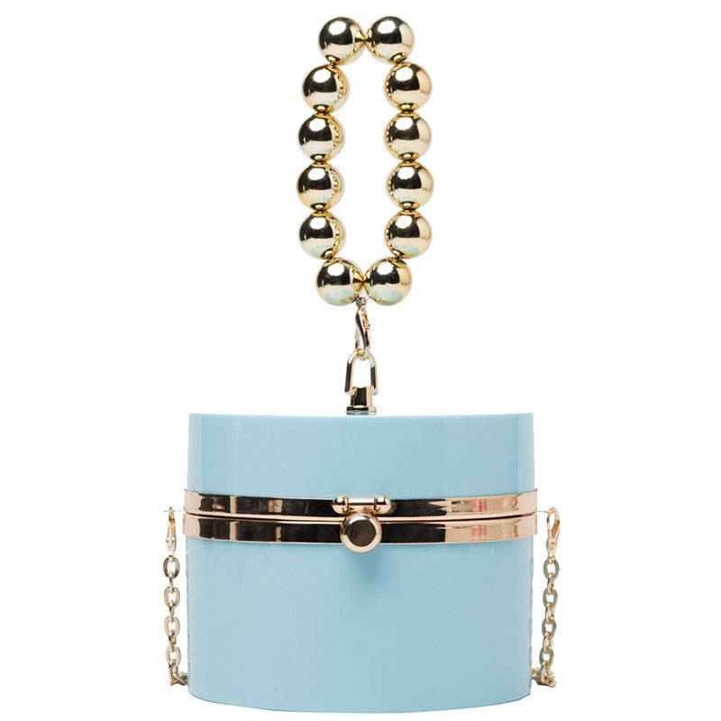Diamond Acrylic Round Party Clutch Bag