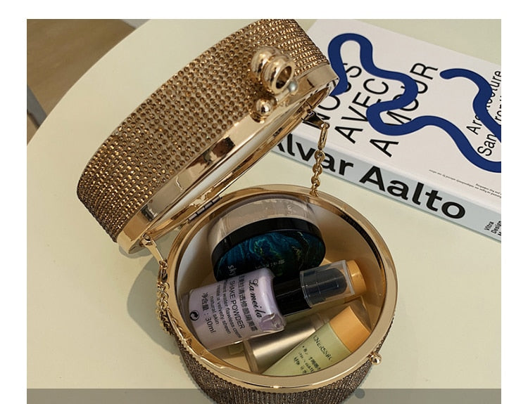Diamond Acrylic Round Party Clutch Bag