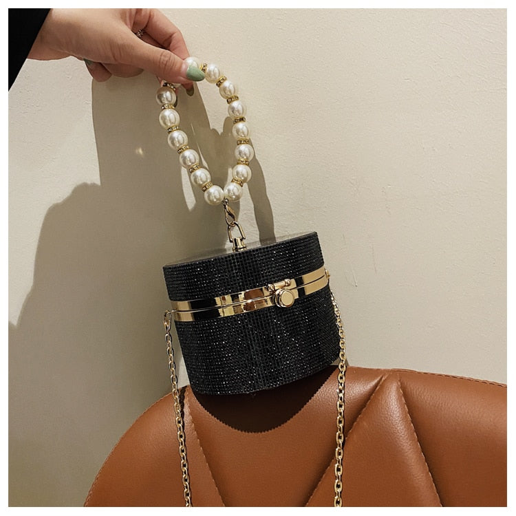 Diamond Acrylic Round Party Clutch Bag