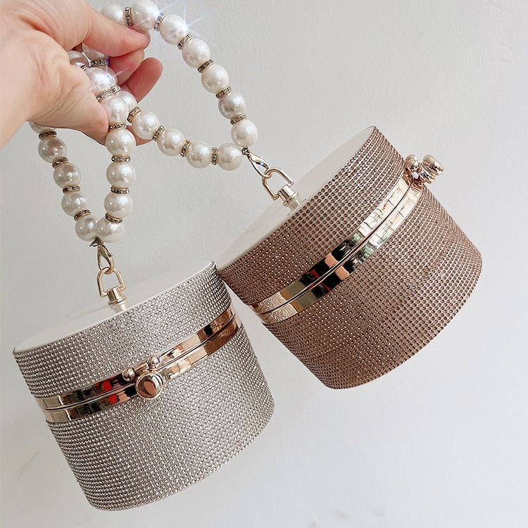 Diamond Acrylic Round Party Clutch Bag