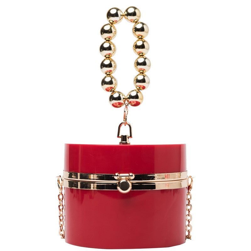 Diamond Acrylic Round Party Clutch Bag