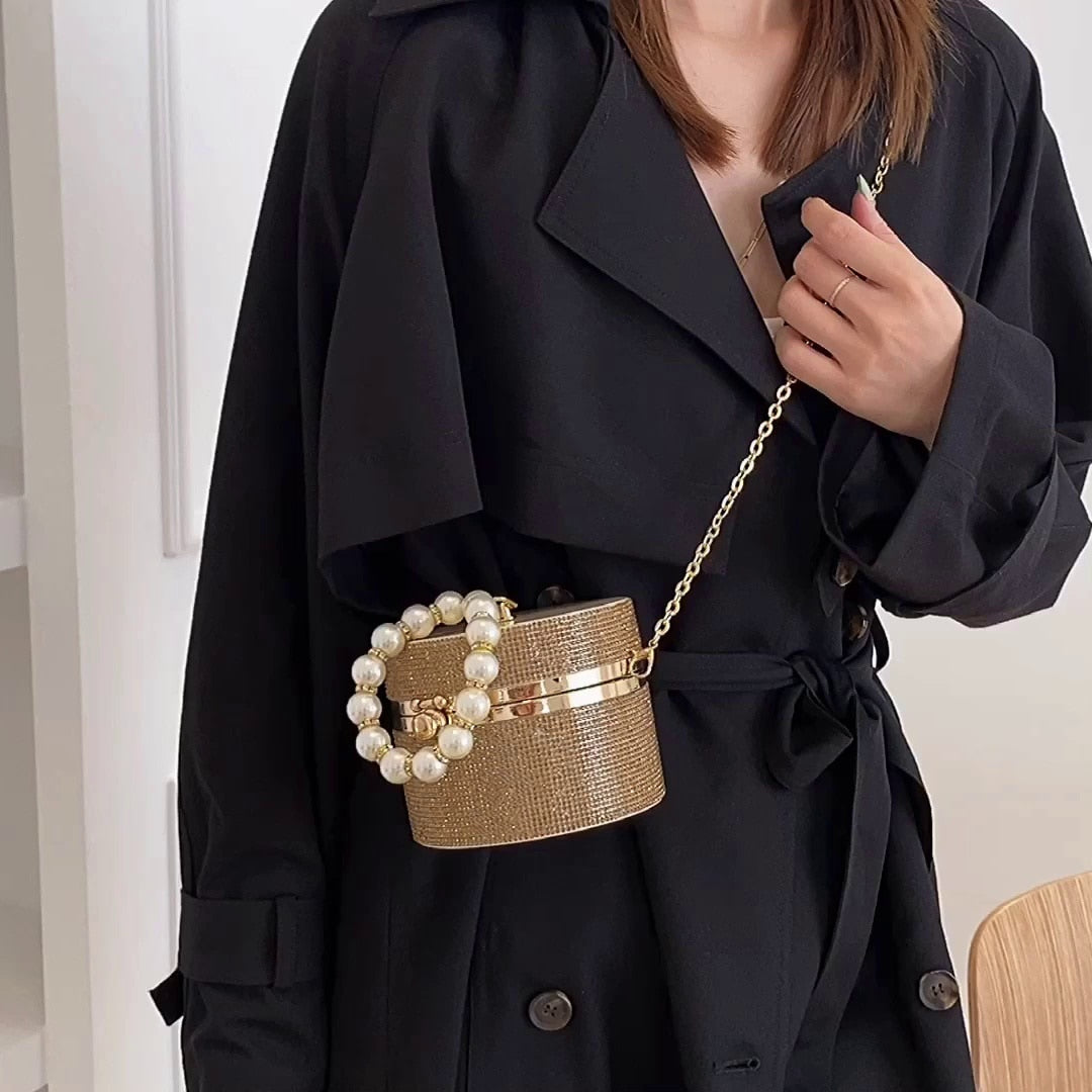 Diamond Acrylic Round Party Clutch Bag
