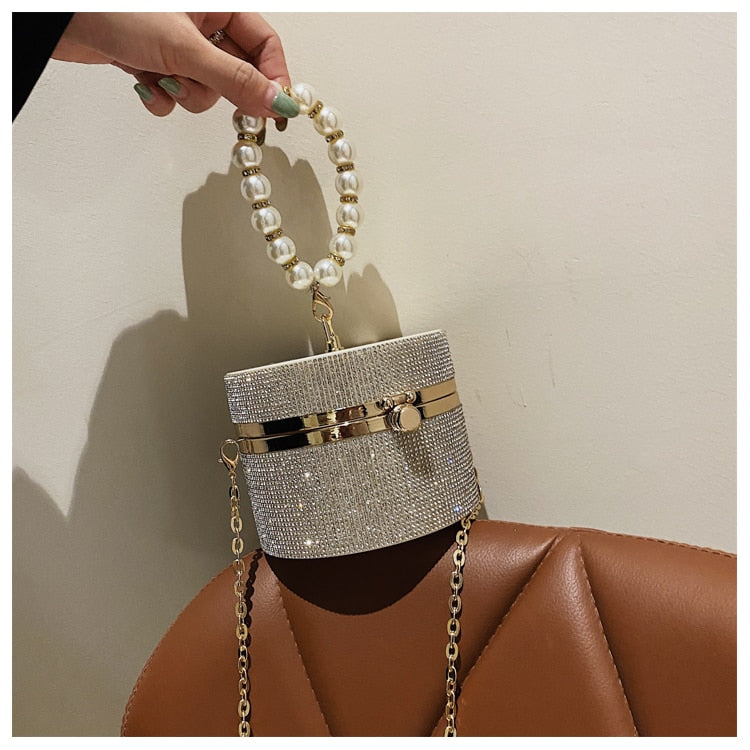 Diamond Acrylic Round Party Clutch Bag