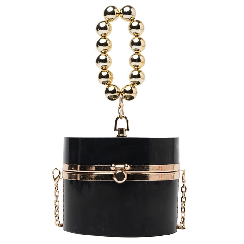 Diamond Acrylic Round Party Clutch Bag