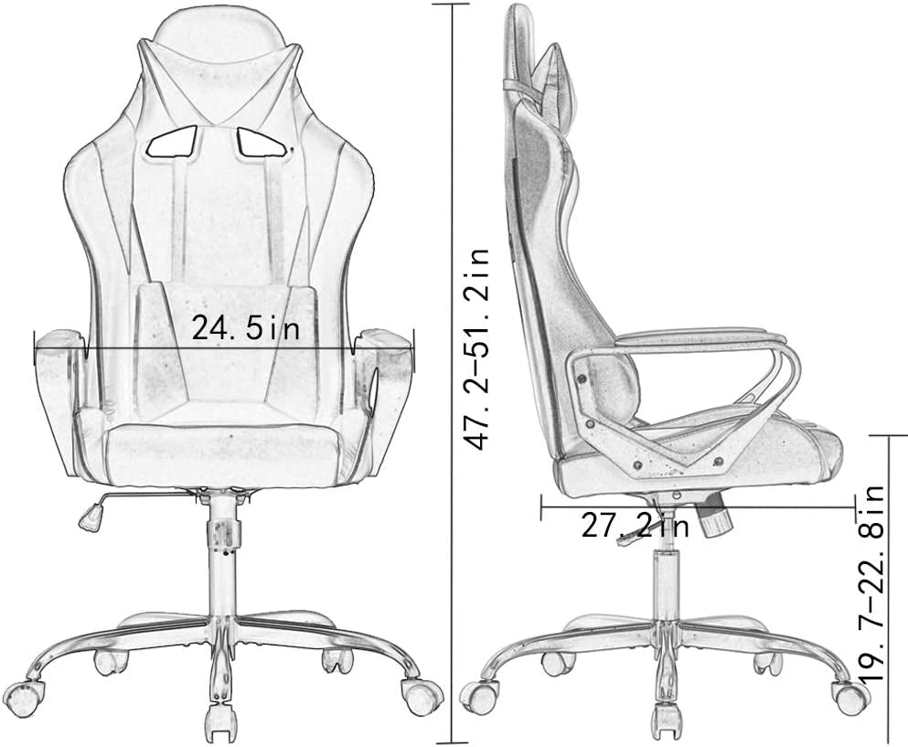 Gaming Chair Racing Chair Office Chair Ergonomic High-Back Leather Chair Reclining Computer Desk Chair Executive Swivel Rolling Chair with Adjustable Headrest Lumbar Support for Women, Men-2