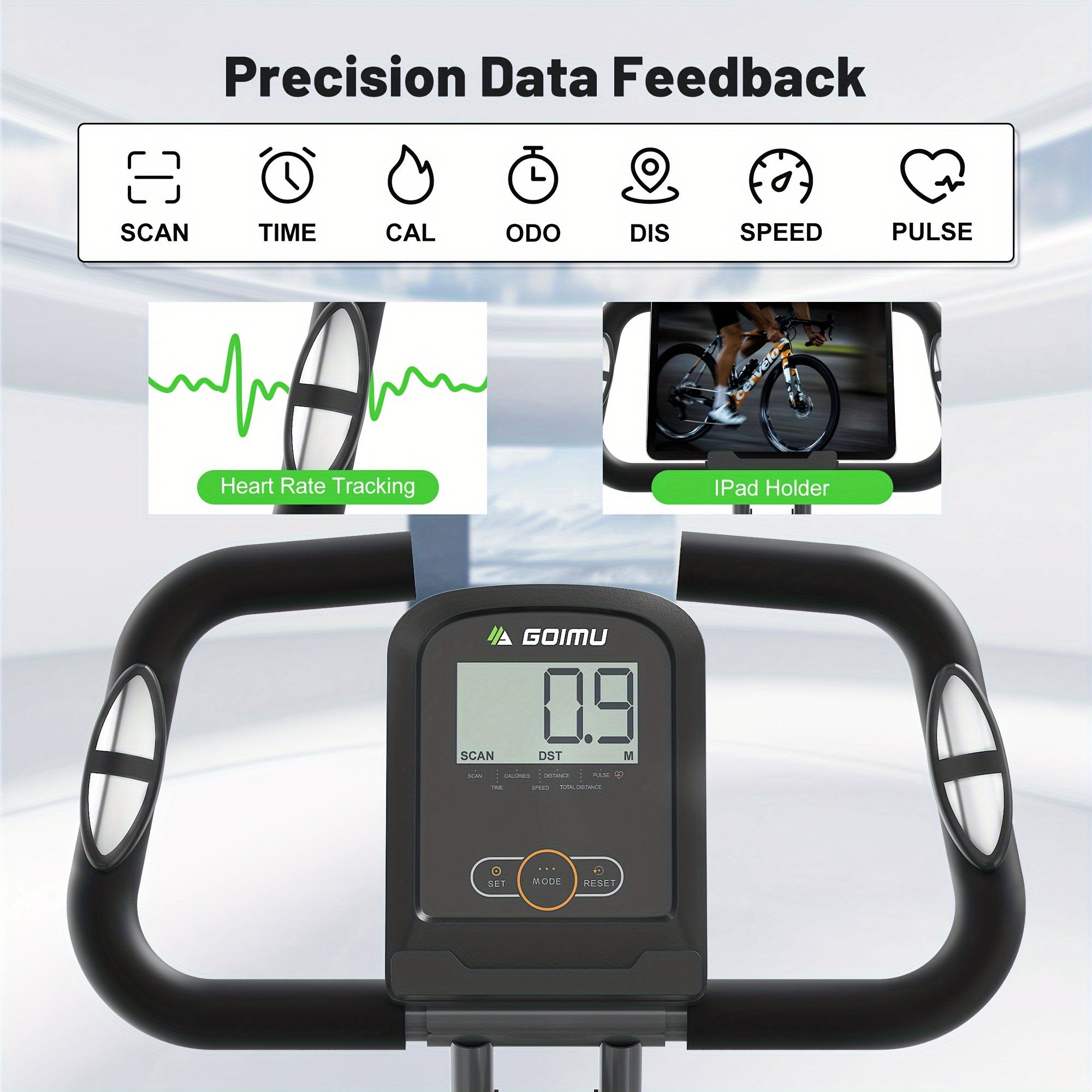 MITONOS 1pc Exercise Bike, 5-in-1 Foldable Stationary Bike, For Home Workout, 16-Level Adjustable Resistance, With 330lbs Capacity
