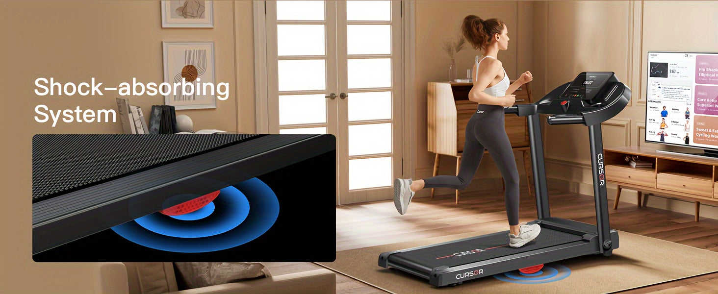Fitness Stepper Home Folding Treadmill With Pulse Sensor, 2.5HP Foldable Portable Treadmill, 7.5 MPH Electric Motorized Running Machine With Heart Rate Sensor, 265 LBS Capacity For Home Gym