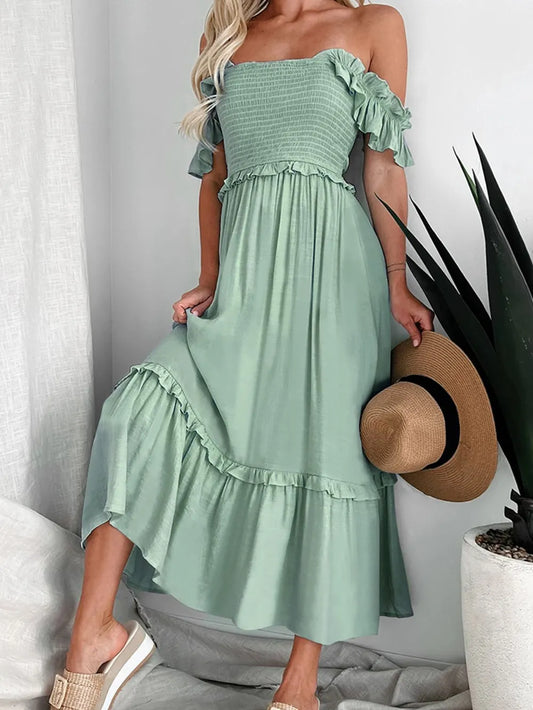 Summer new women's solid color dress