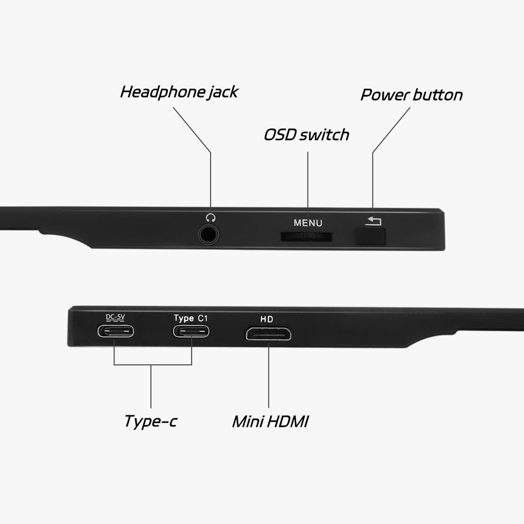 ReHisk RE-15.6SC -  Portable Monitor With Smart Cover-2
