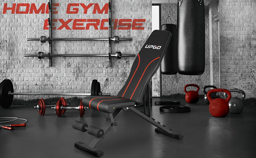 Adjustable Weight Bench Folding Incline/Decline Home Gym Workout with 660lbs Capacity Suitable for up to 5.9" Adult