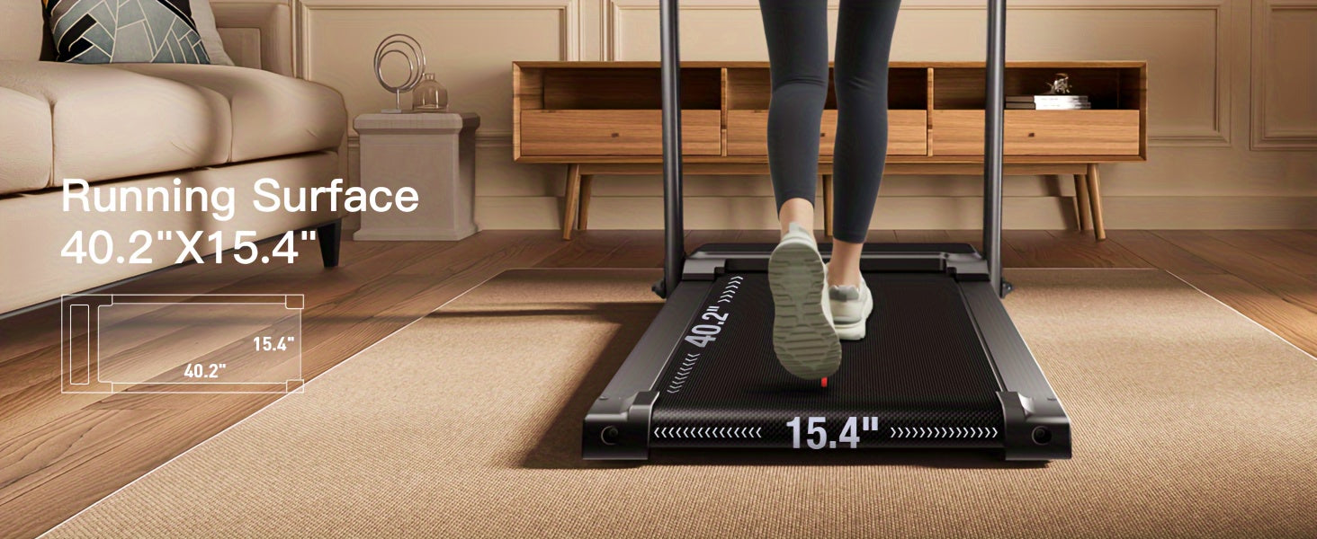 Fitness Stepper Home Folding Treadmill With Pulse Sensor, 2.5HP Foldable Portable Treadmill, 7.5 MPH Electric Motorized Running Machine With Heart Rate Sensor, 265 LBS Capacity For Home Gym