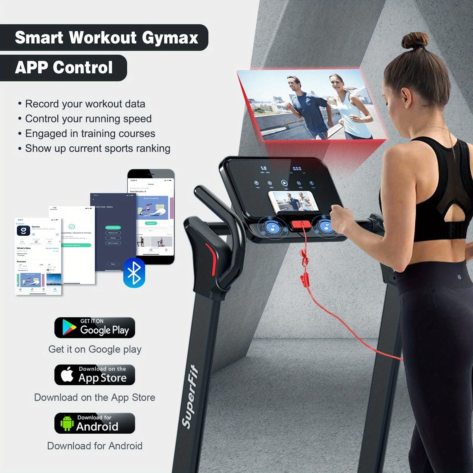 Folding Electric Treadmill 2.25HP - Black-3