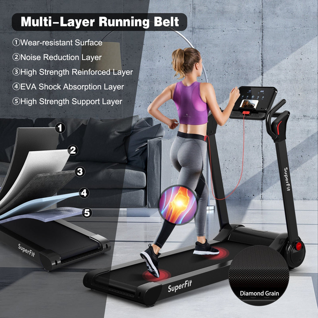 Folding Electric Treadmill 2.25HP - Black-1