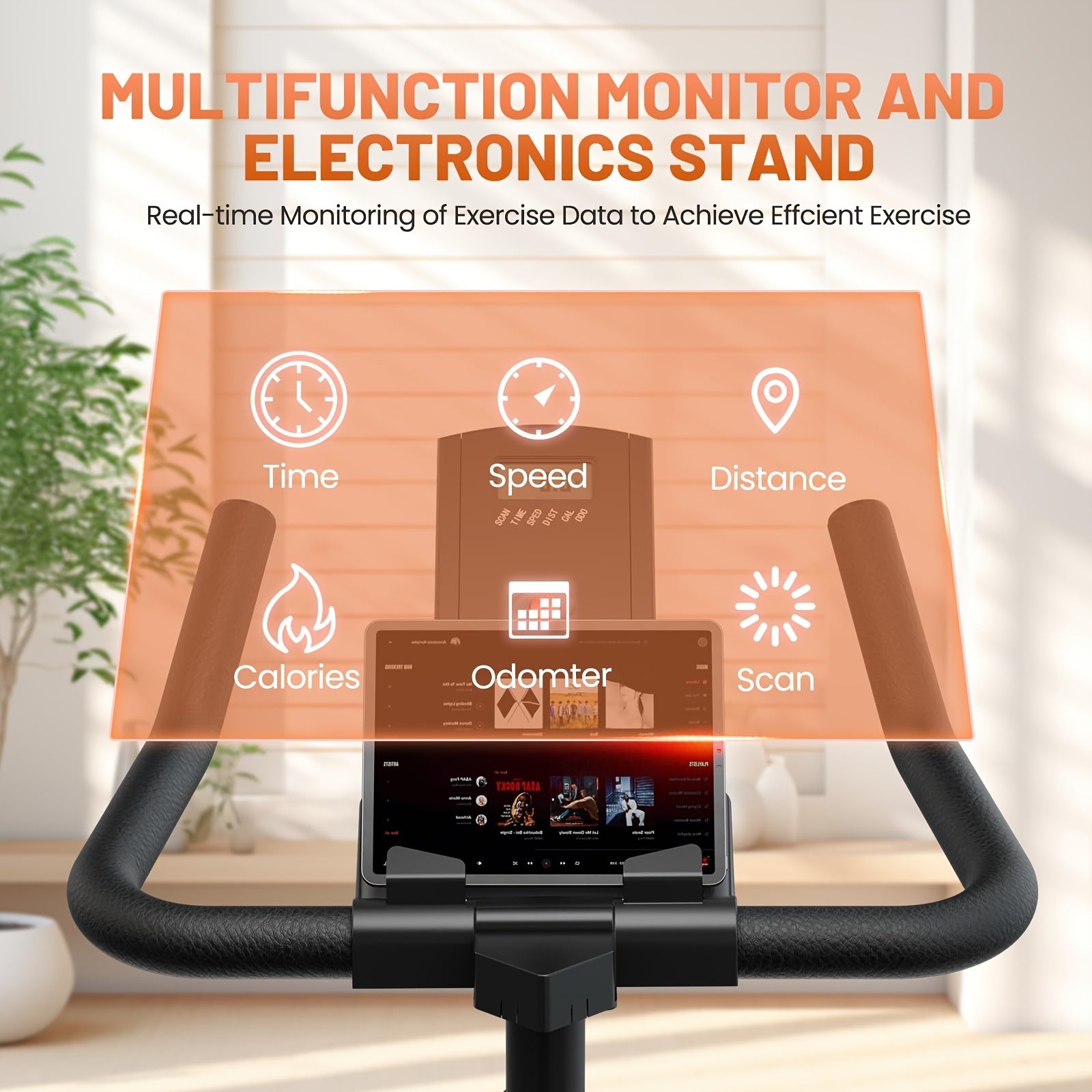 Multi-Function Digital Display Exercise Bike, Stationary Bike for Home Indoor Cycling with Comfortable Seat Cushion