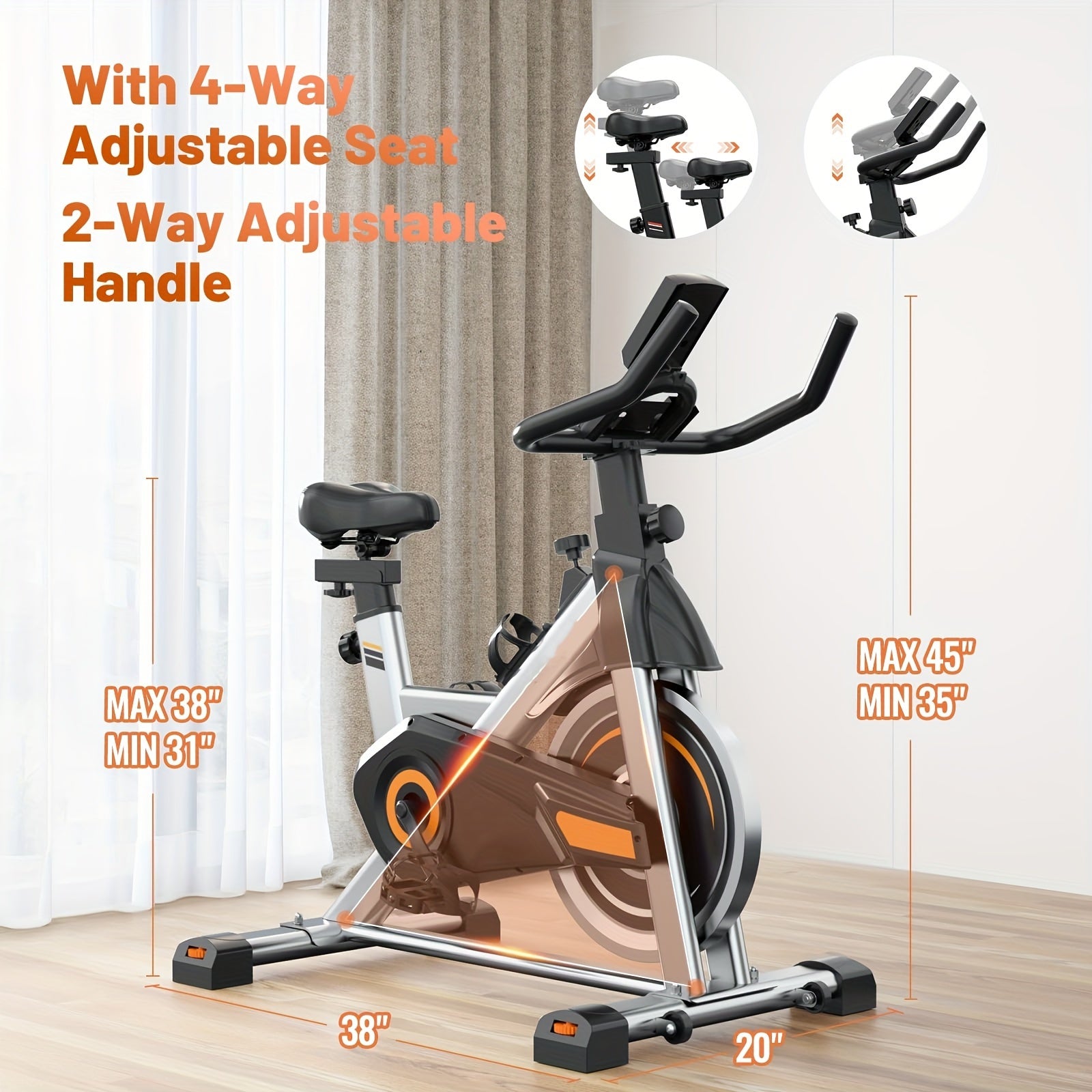 Multi-Function Digital Display Exercise Bike, Stationary Bike for Home Indoor Cycling with Comfortable Seat Cushion