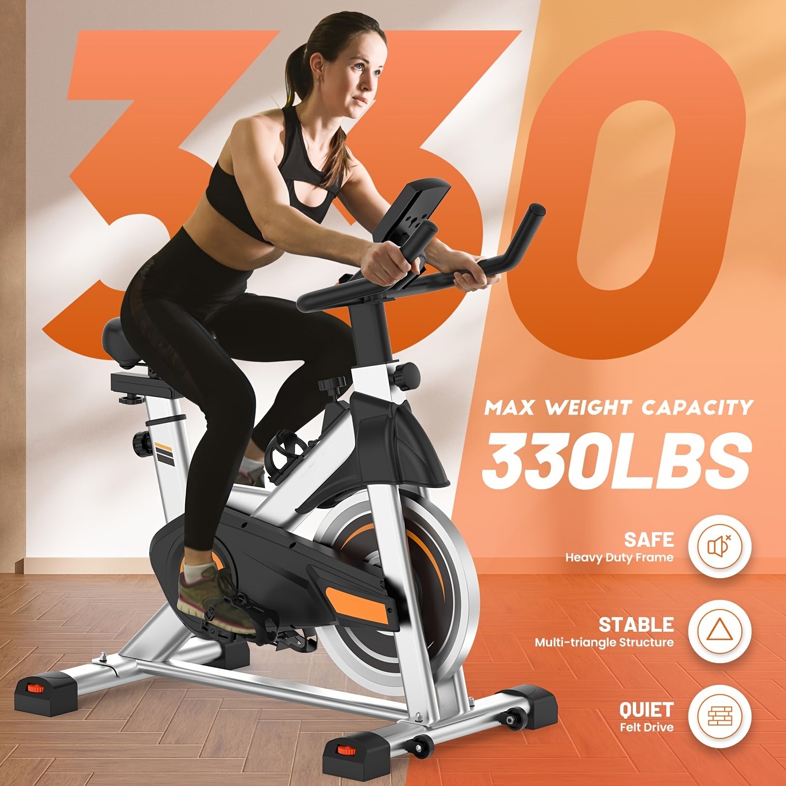 Multi-Function Digital Display Exercise Bike, Stationary Bike for Home Indoor Cycling with Comfortable Seat Cushion