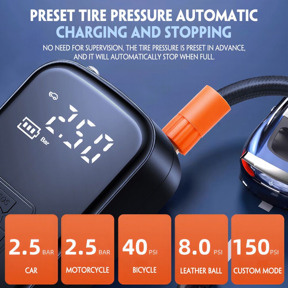 150PSI Portable Cordless Air Compressor Tire Inflator-4
