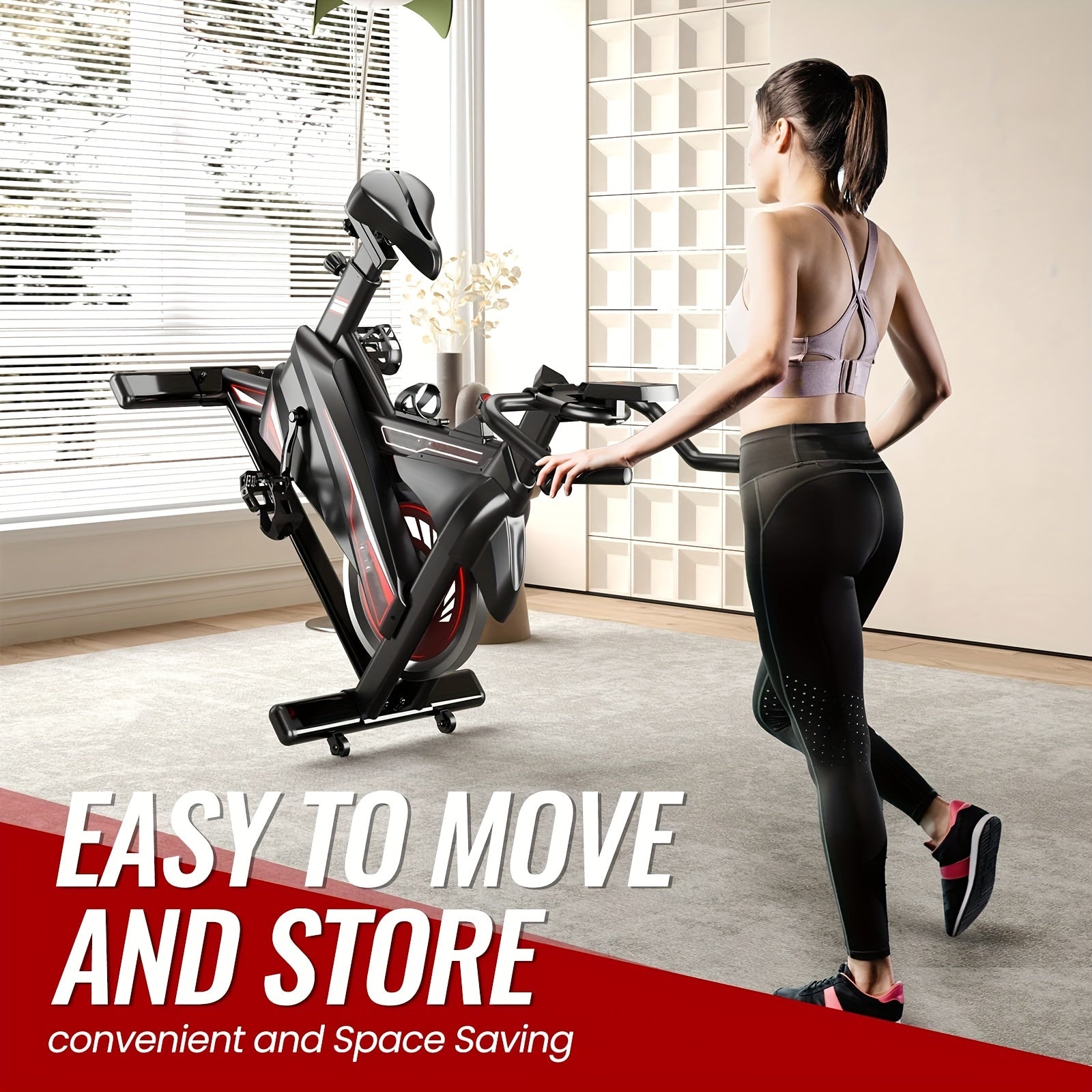 Exercise Bike-Indoor Stationary Bike for Home Gym, Workout Bike With Belt Drive, Cycling Bike With Digital Display & Comfortable Seat Cushion Convenient operation makes workouts easier and more efficient