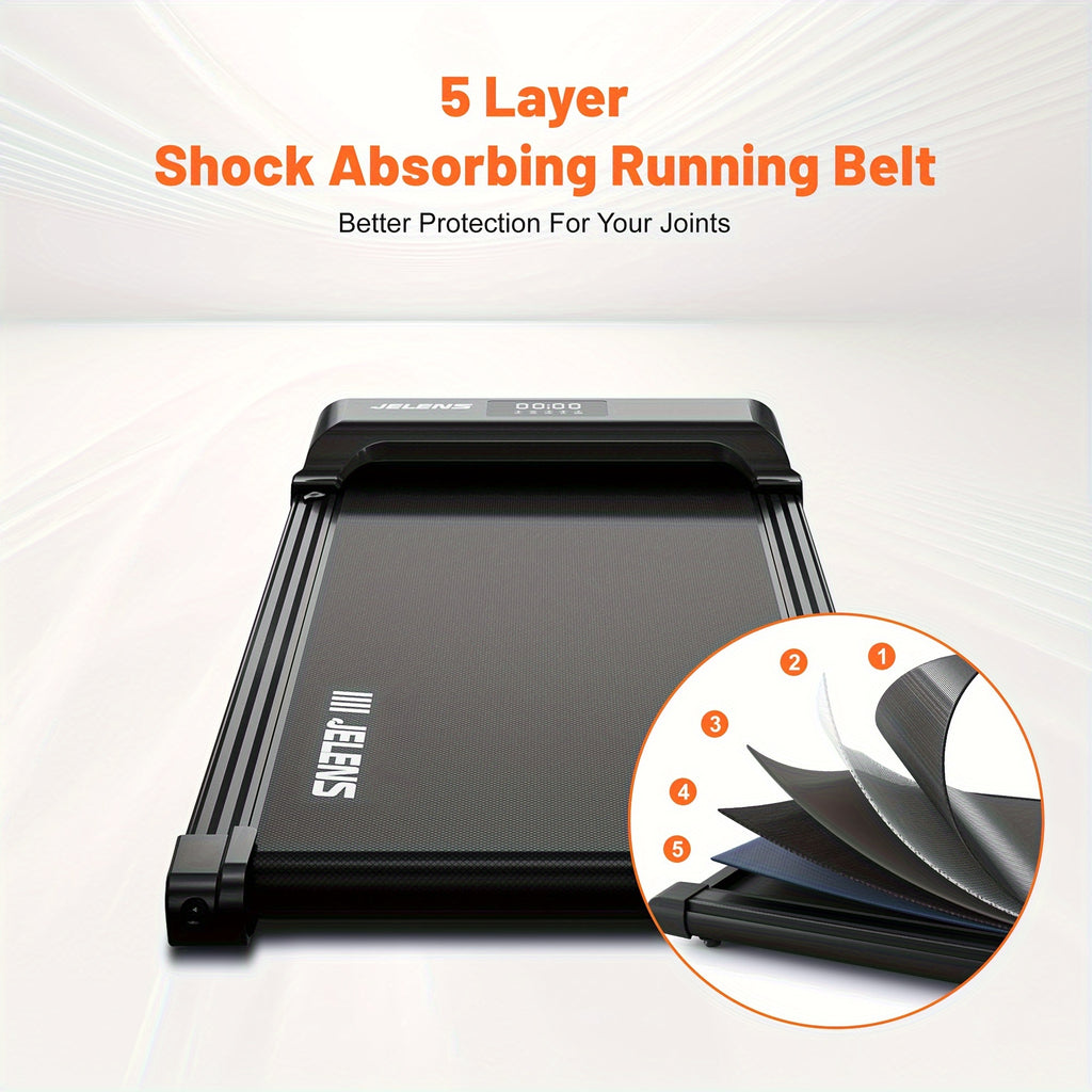 ProWalk Slim Folding Treadmill - 2.5HP Portable Under Desk Walking Machine with Remote Control, LED Display, and Space-Saving Design for Home Office Exercise and Fitness