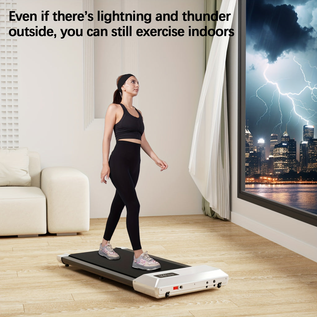 300lbs Capacity Under Desk Treadmill Walking Pad for Home/Office - Portable, Remote Controlled, Space-Saving, Iron Construction - 110V-130V, US Plug, Power Supply Included