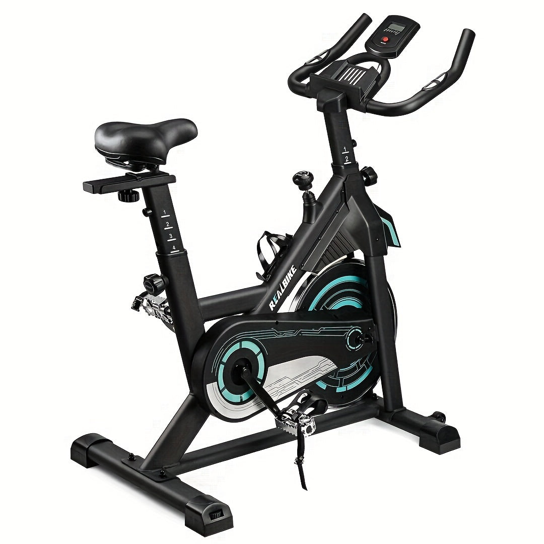 Exercise Bike, Indoor Bike/Brake Pad Stationary Bike, for Family, Indoor Bike with Silent Belt Drive, Heavy Duty Flywheel, Comfortable Saddle And Upgraded LCD Display