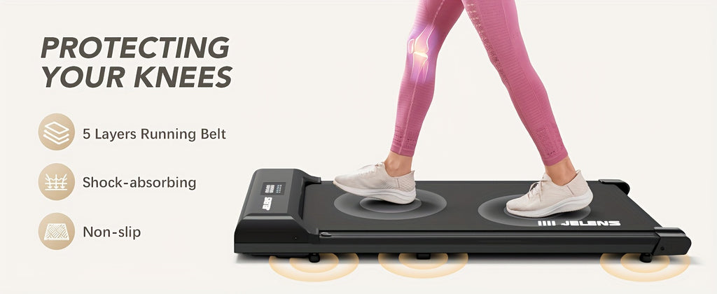 ProWalk Slim Folding Treadmill - 2.5HP Portable Under Desk Walking Machine with Remote Control, LED Display, and Space-Saving Design for Home Office Exercise and Fitness