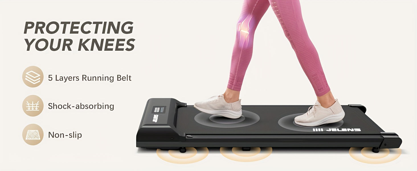 ProWalk Slim Folding Treadmill - 2.5HP Portable Under Desk Walking Machine with Remote Control, LED Display, and Space-Saving Design for Home Office Exercise and Fitness