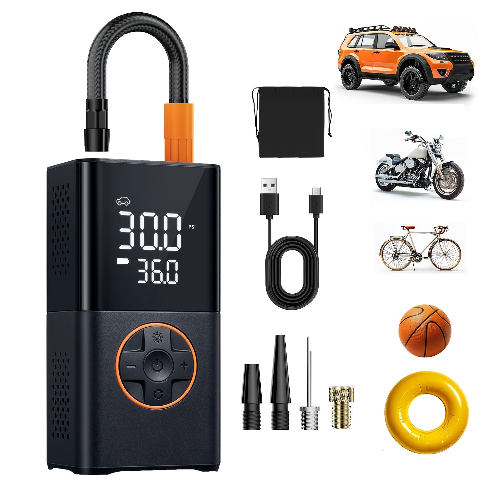 Portable Tire Inflator with Dual Screen-2