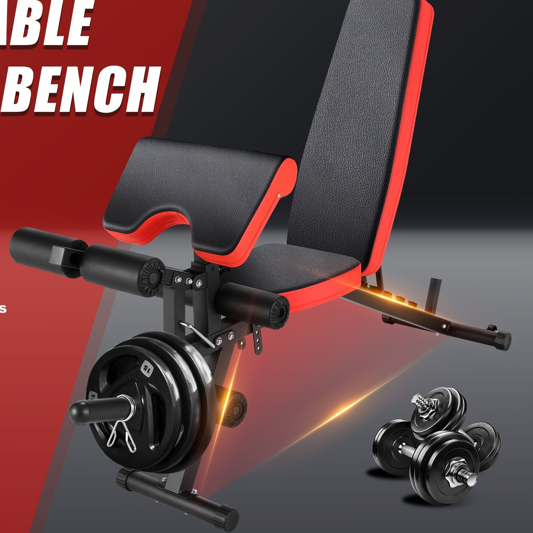 All In One 3S Fast Folding Home Gym Equipment Professional Workout Bench Set with Squat Rack, Adjustable & Foldable Upgrade Weight Bench Press Set with Leg Developer, Preacher Curl Pad for Full Body Workout