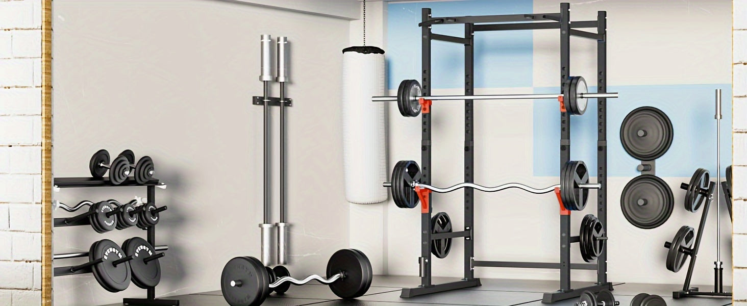Cube Walk Power Rack, Rack Cage for Weight Training, Adjustable Squat Stand Rack for Home Gym Equipment, Heavy Capacity And Adjustable Squat Stand Rack, Lifting Cage with 660lb Capacity, Strength Training Squat Stand Barbell