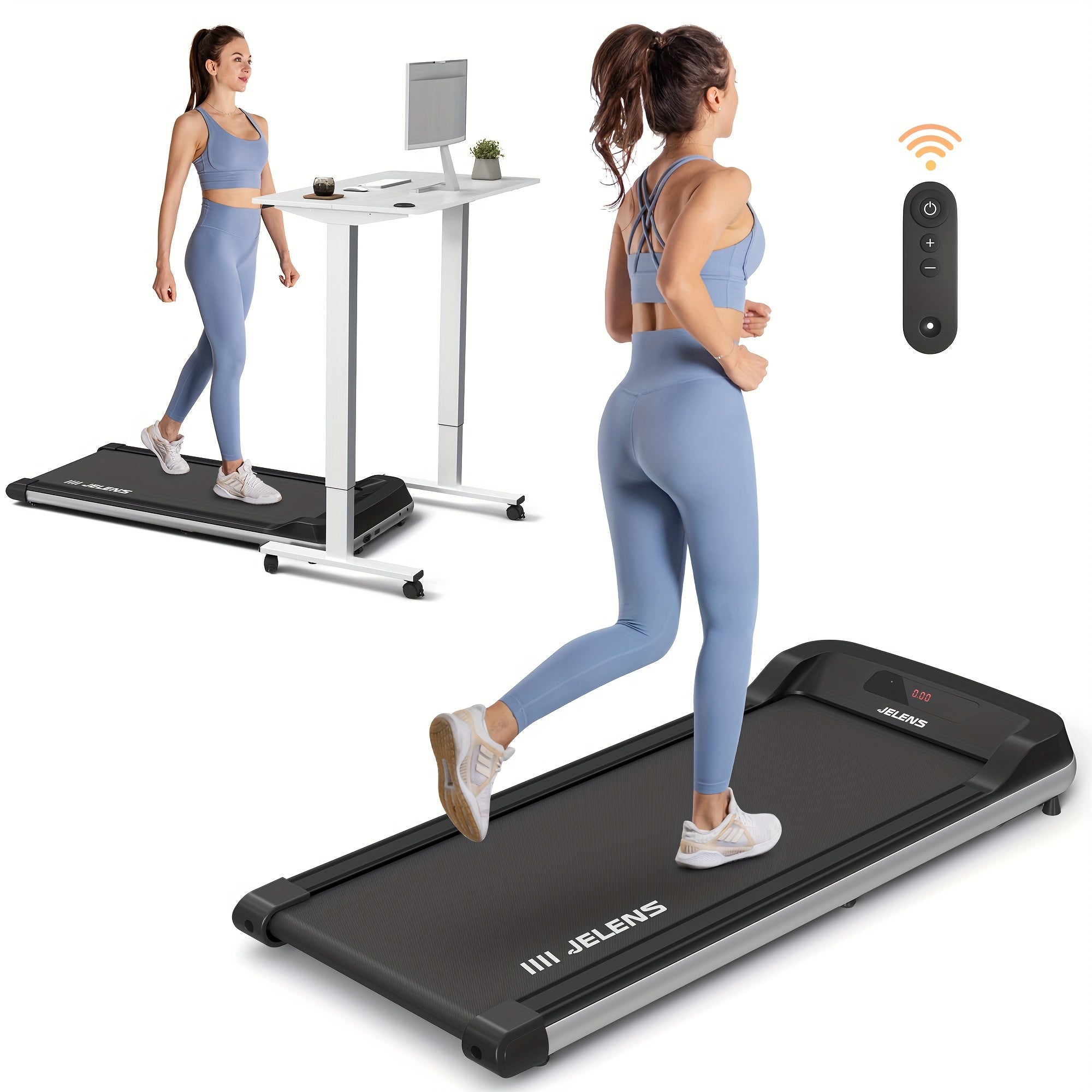ProWalk Slim Folding Treadmill - 2.5HP Portable Under Desk Walking Machine with Remote Control, LED Display, and Space-Saving Design for Home Office Exercise and Fitness