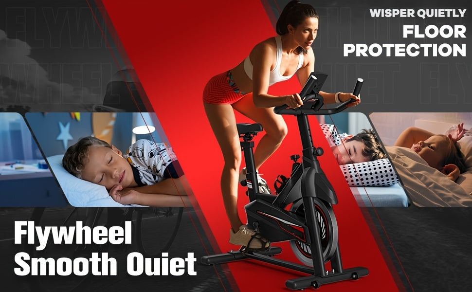 Exercise Bike-Indoor Stationary Bike for Home Gym, Workout Bike With Belt Drive, Cycling Bike With Digital Display & Comfortable Seat Cushion Convenient operation makes workouts easier and more efficient