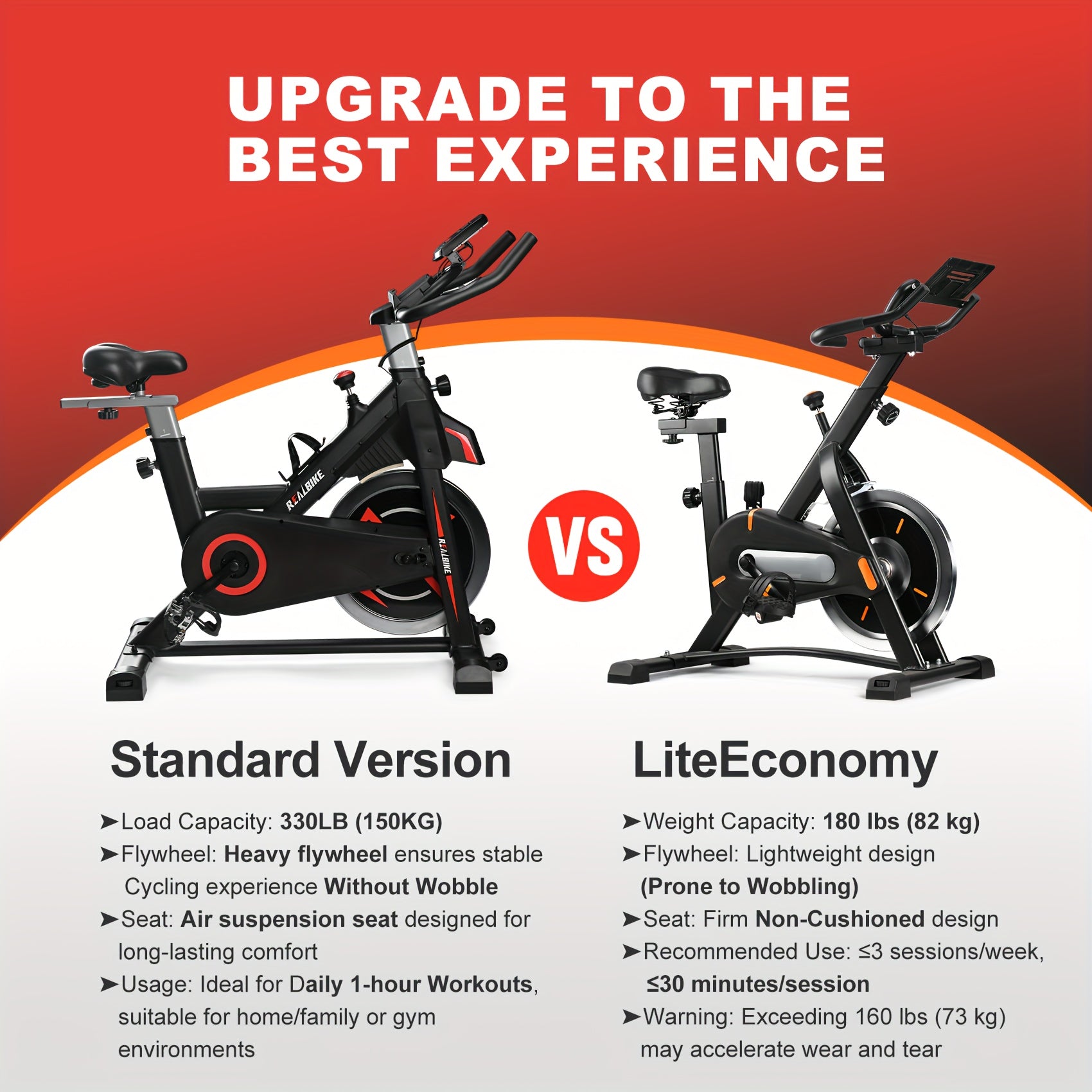Exercise Bike, Indoor Bike/Brake Pad Stationary Bike, for Family, Indoor Bike with Silent Belt Drive, Heavy Duty Flywheel, Comfortable Saddle And Upgraded LCD Display