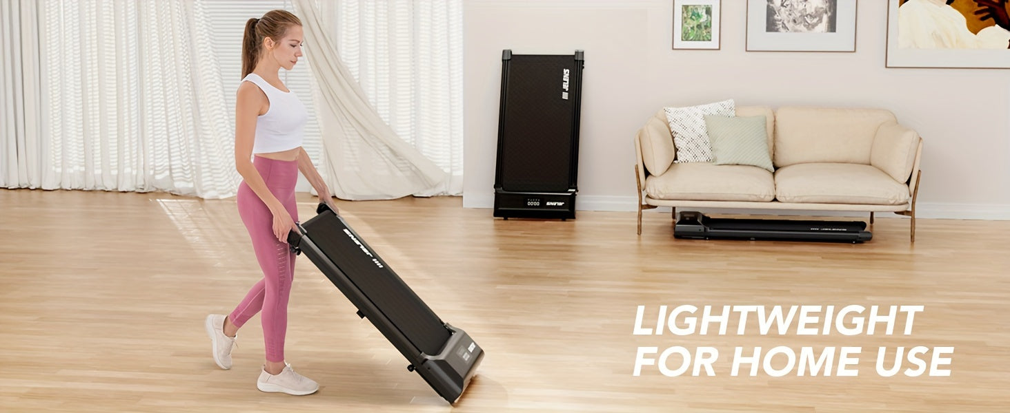 ProWalk Slim Folding Treadmill - 2.5HP Portable Under Desk Walking Machine with Remote Control, LED Display, and Space-Saving Design for Home Office Exercise and Fitness