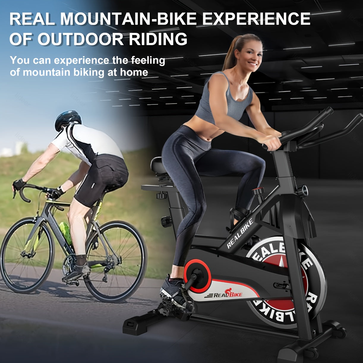 Exercise Bike, Indoor Bike/Brake Pad Stationary Bike, for Family, Indoor Bike with Silent Belt Drive, Heavy Duty Flywheel, Comfortable Saddle And Upgraded LCD Display