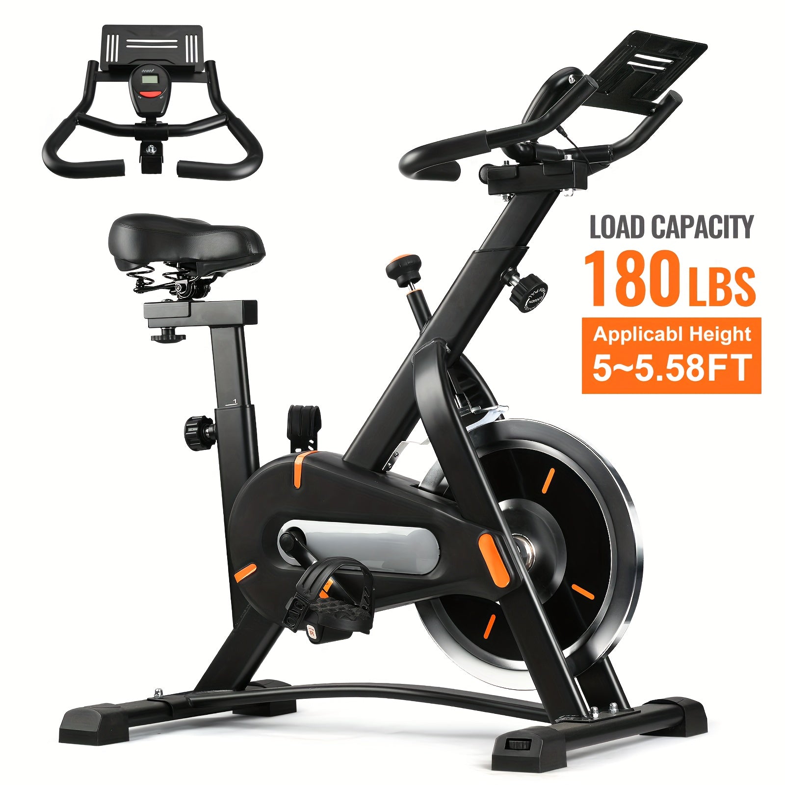 Exercise Bike, Indoor Bike/Brake Pad Stationary Bike, for Family, Indoor Bike with Silent Belt Drive, Heavy Duty Flywheel, Comfortable Saddle And Upgraded LCD Display