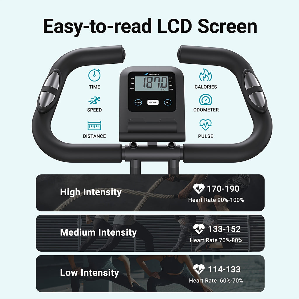 300lbs Capacity 16-Level Resistance MERACH 1pc Foldable Exercise Bike For Home - 4-in-1 Stationary Bike
