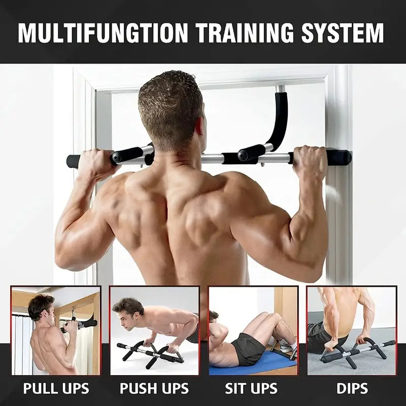Multifunctional Pull-Up Bar Door Rack: Stainless Steel Upper Body Trainer-4