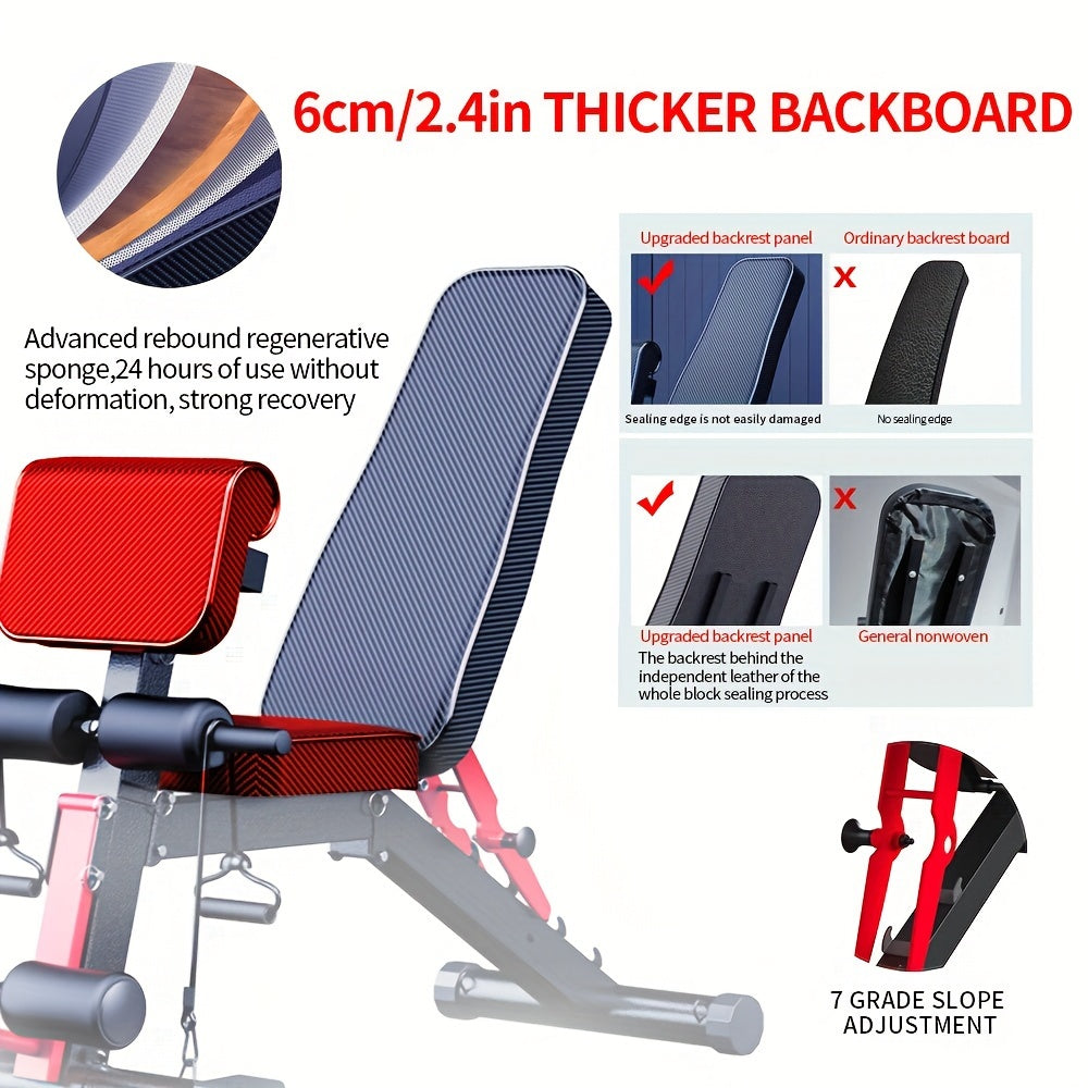 Adjustable Strength Training Bench - Weight Bench For Full Body Workout With Fast Folding