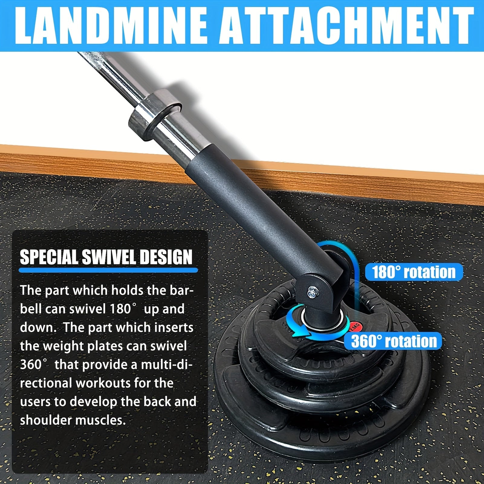 T Bar Row Platform Landmine Attachments for Squate Rack or Wall Mount Fits 2-inch Barbell, Landmine Base Gym Equipment, Power Cage Landmine for Almost of Power Rack