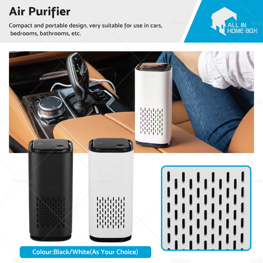 USB Car Air Purifier HEPA Ionizer Portable Mini Car Room Air Cleaner Freshener-0