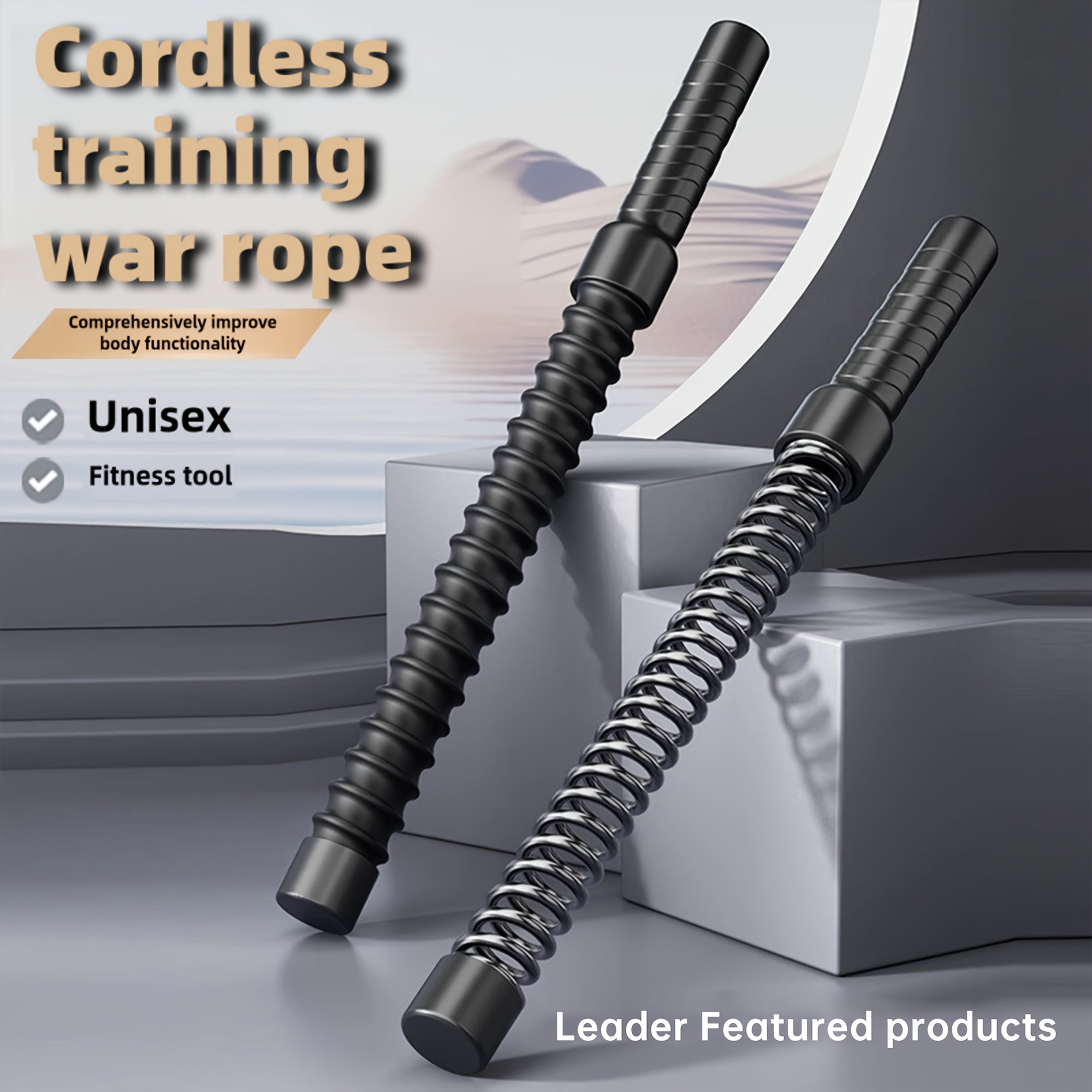 1 Pair Stainless Steel Battle Ropes, Portable Cordless Fitness Training Equipment for MMA, Core & Strength Workouts, Unisex, Ideal for Valentine's, Christmas, New Year, Spring Festival, Father'S Day Gifts