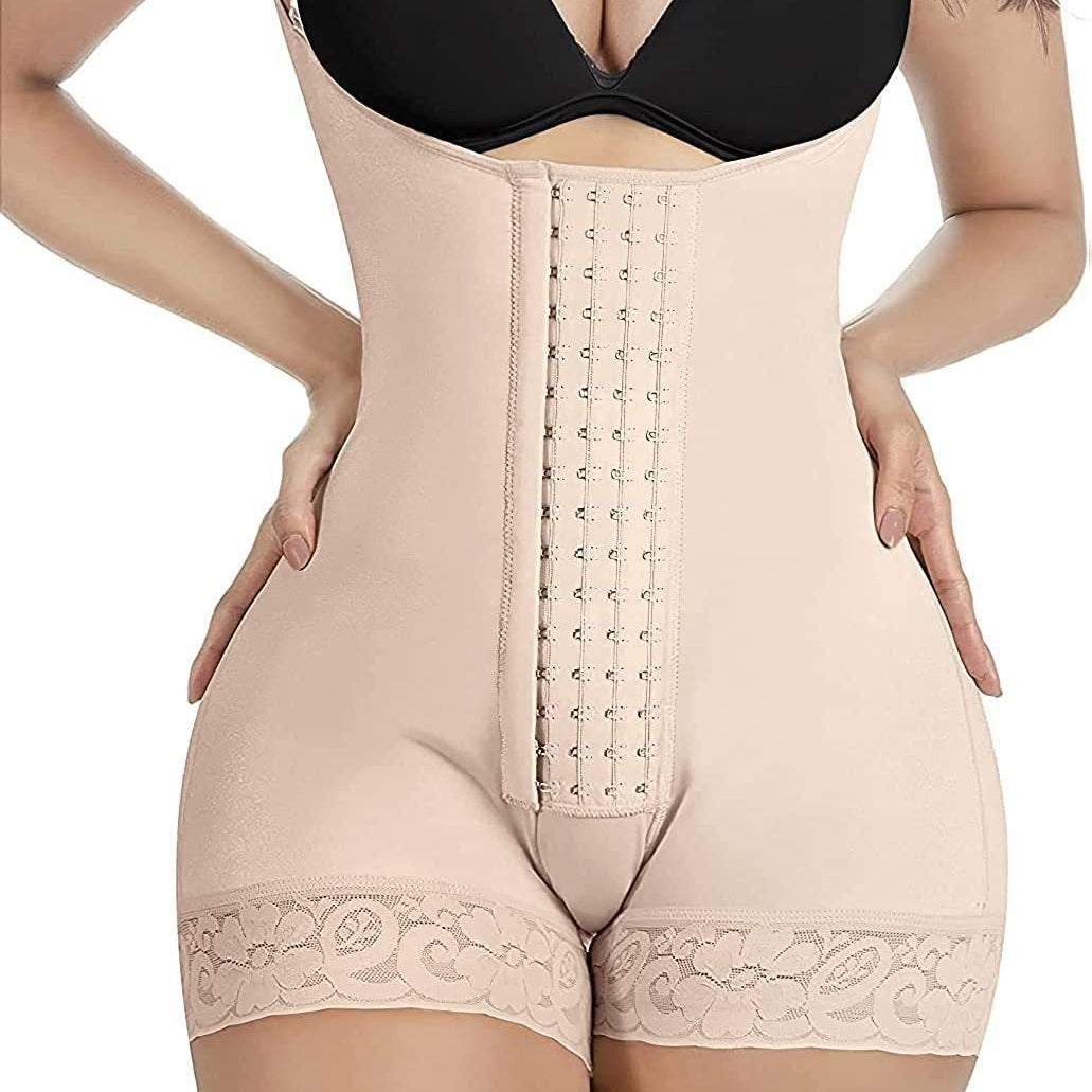 4-breasted mesh one-piece shapewear