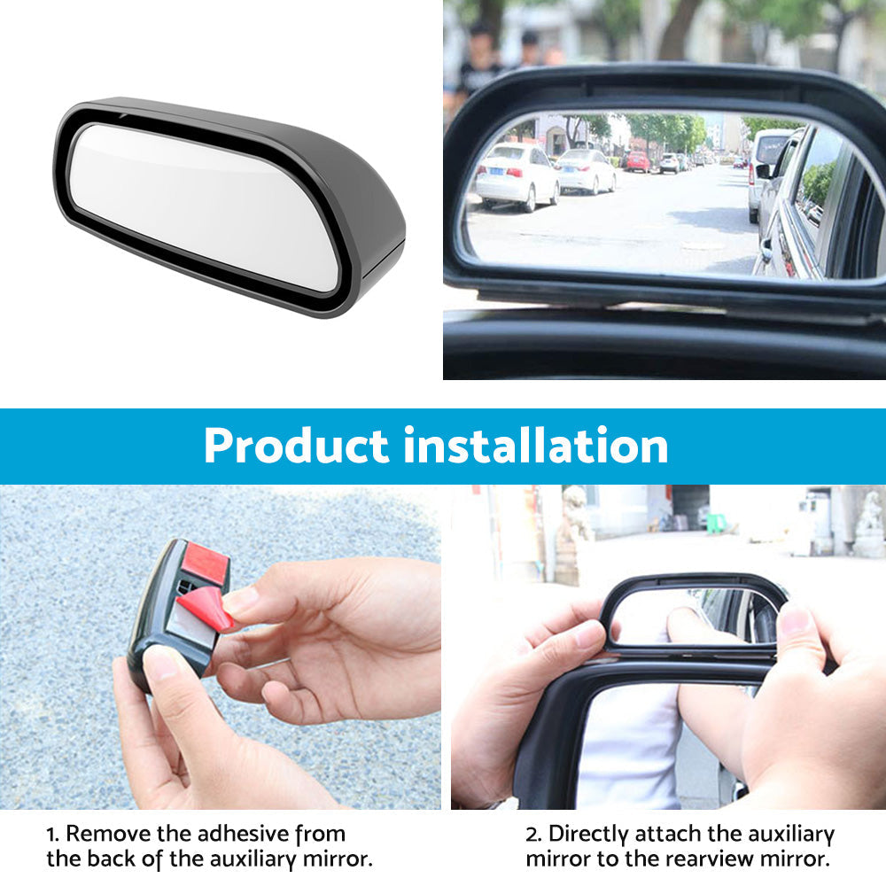 Pair Car Side Blind Spot Mirror Adjust Wide Angle Rear View HD Auxiliary Parking-3