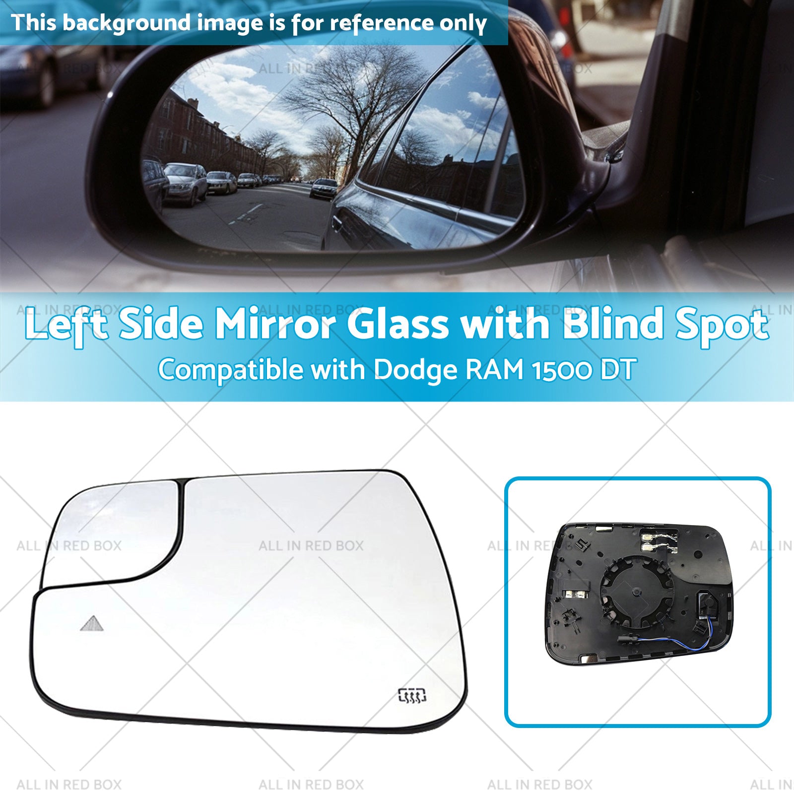 Mirror Glass with Blind Spot Left Side Suitable for Dodge RAM 1500 DT 19缂佲剝寮22-2