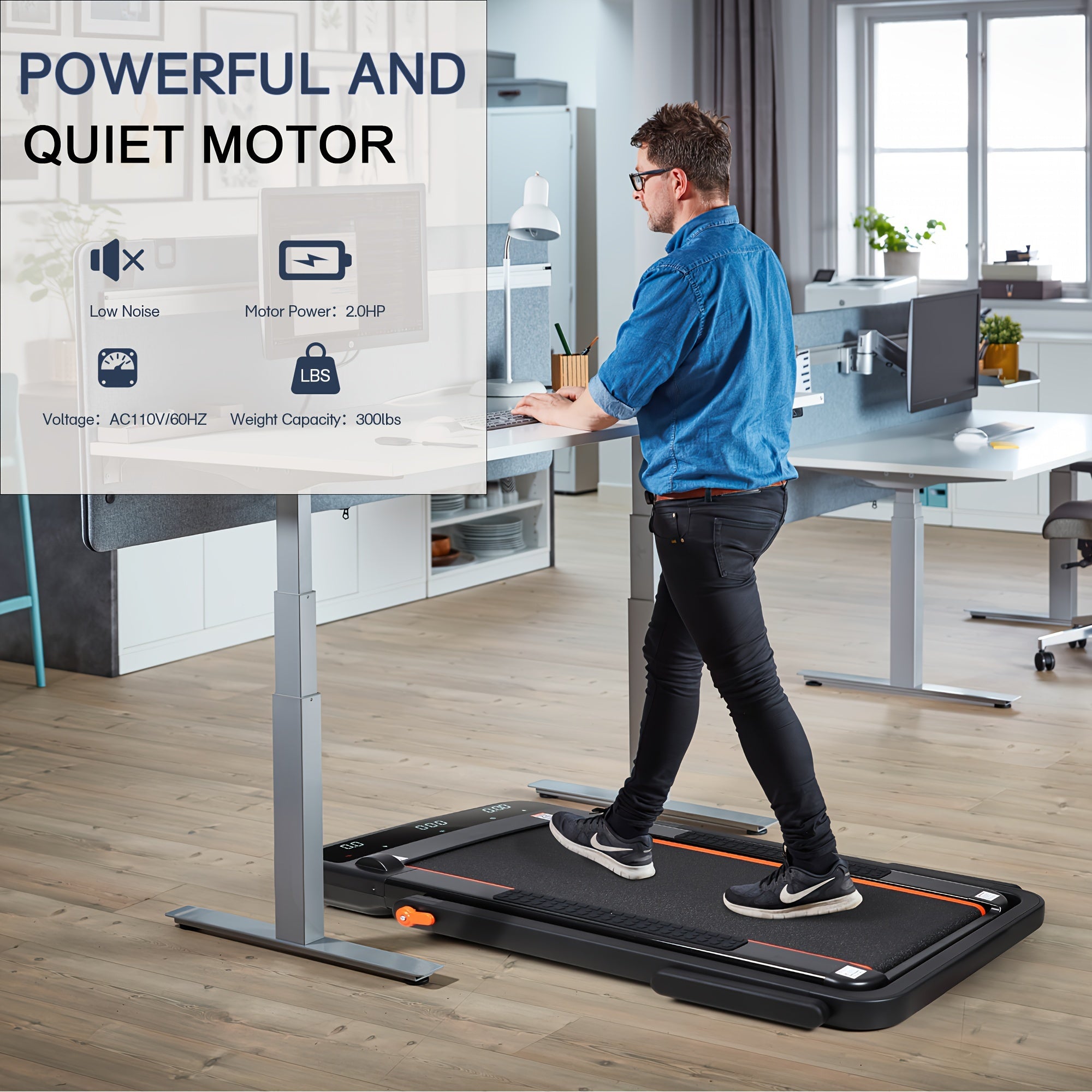 2 in 1 Foldable Treadmill, Under Desk Treadmill 300 lb Capacity, Walking Pad Treadmill, Installation-Free Folding Treadmill, Electric Treadmill, Running Machine for Home Black