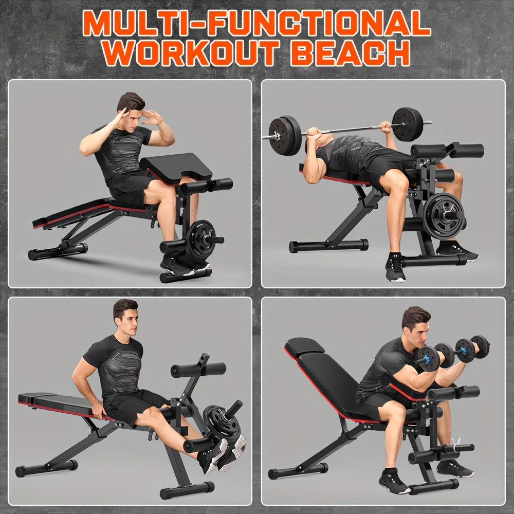 Adjustable Weight Bench For Full Body Workout, Workout Bench For Home Gym, Multi-Purpose Weight Bench With Fast Adjustment For Bench Press Sit Up Incline Flat Decline